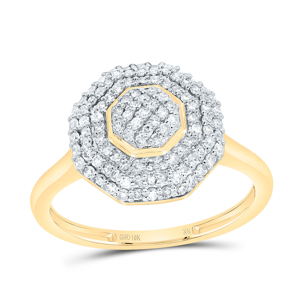 1/2Ctw-Diamond Fashion Octagon Ring (2.2 grams)