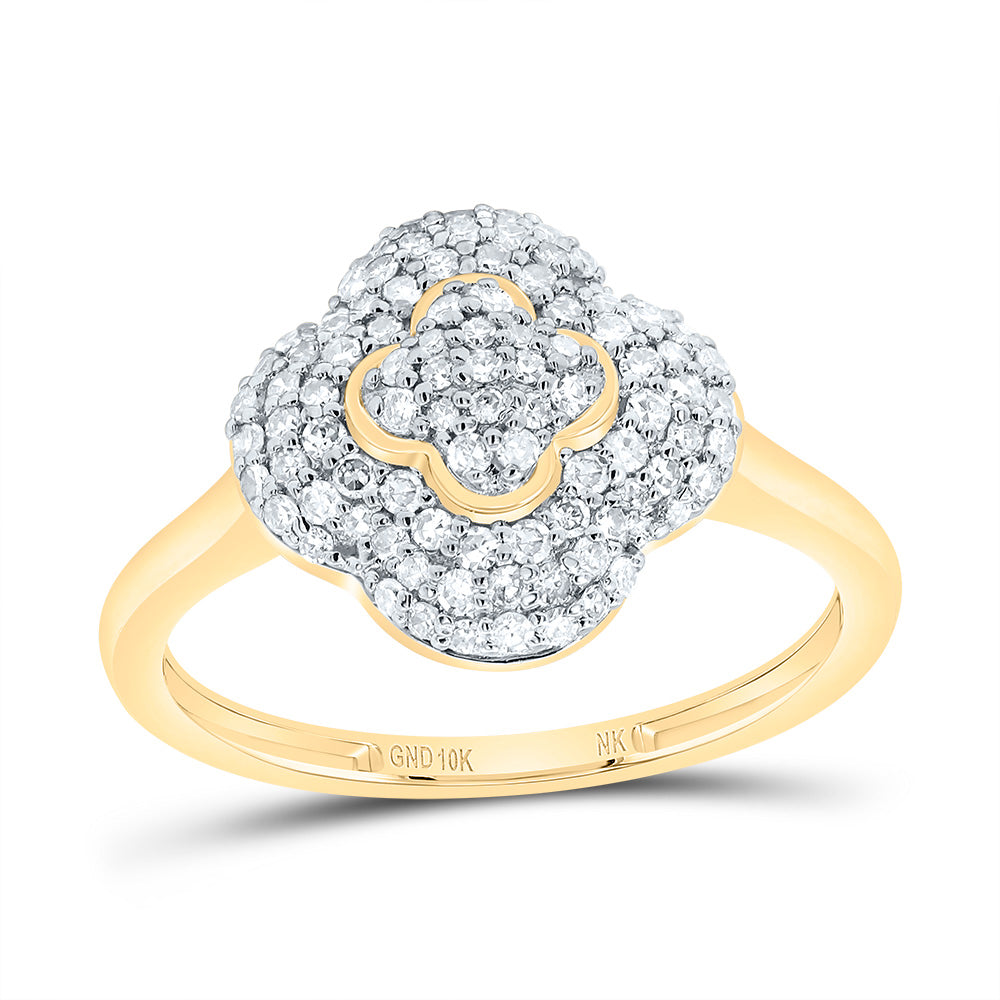 3/8Ctw-Dia Nk Fashion Clover Ring (1.85 grams)