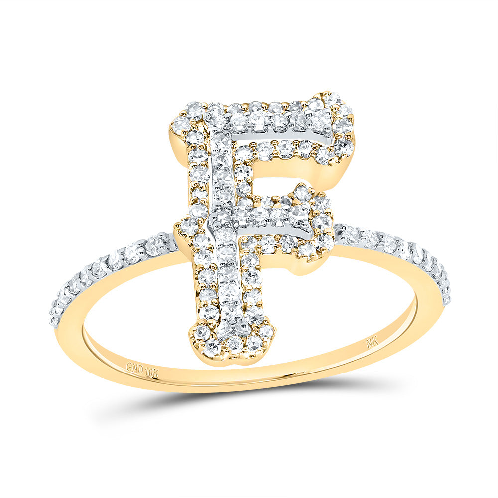 1/3Ctw-Diamond Fashion Initial "F" Ladies Ring (1.9 grams)