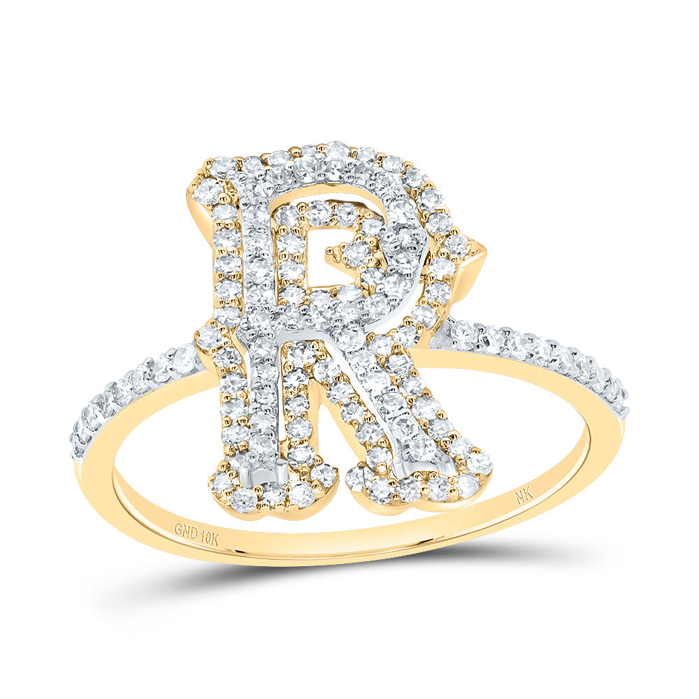 1/2Ctw-Diamond Fashion Initial "R" Ladies Ring (2.11 grams)