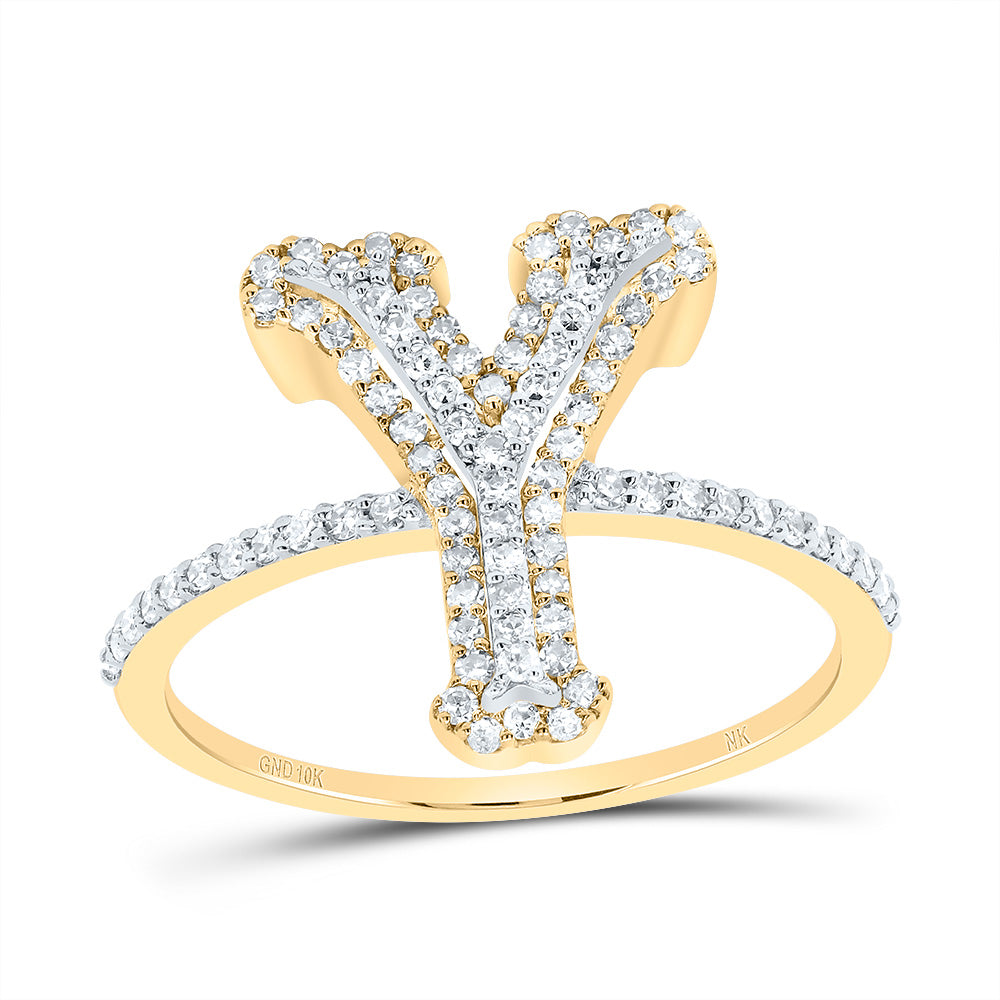3/8Ctw-Dia Nk Fashion Initial "Y" Ladies Ring (1.92 grams)