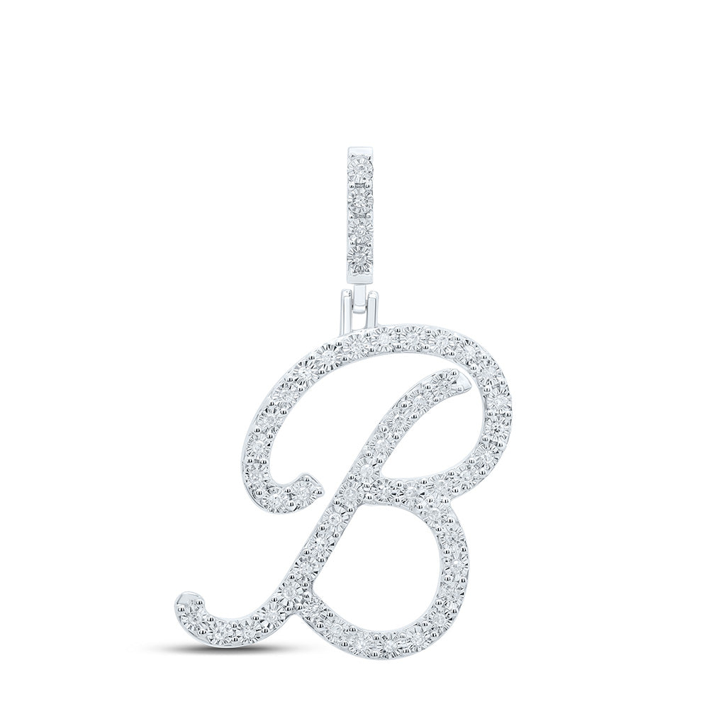 1/5Ctw-Dia P1 Gift Initial "B" Pendant (2.439 grams)