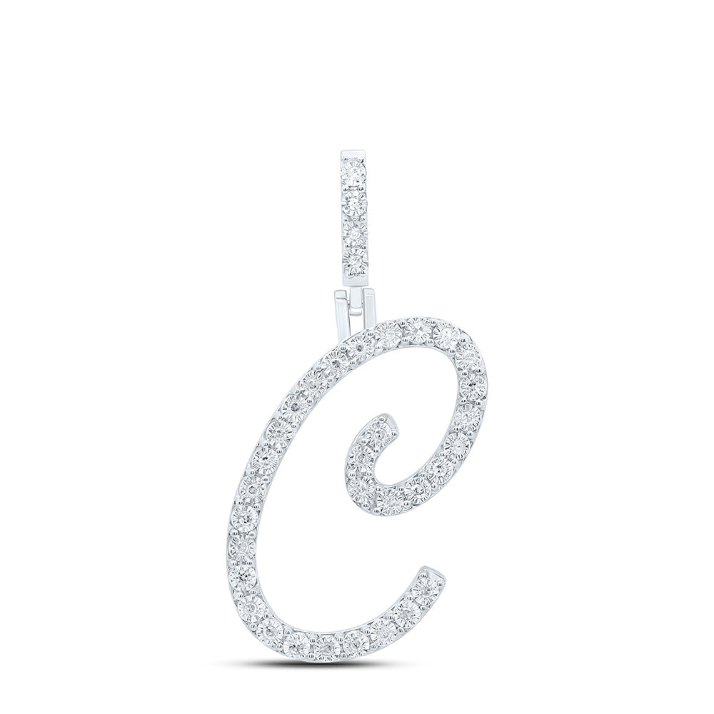 1/8Ctw-Dia P1 Gift Initial "C" Pendant (1.75 grams)