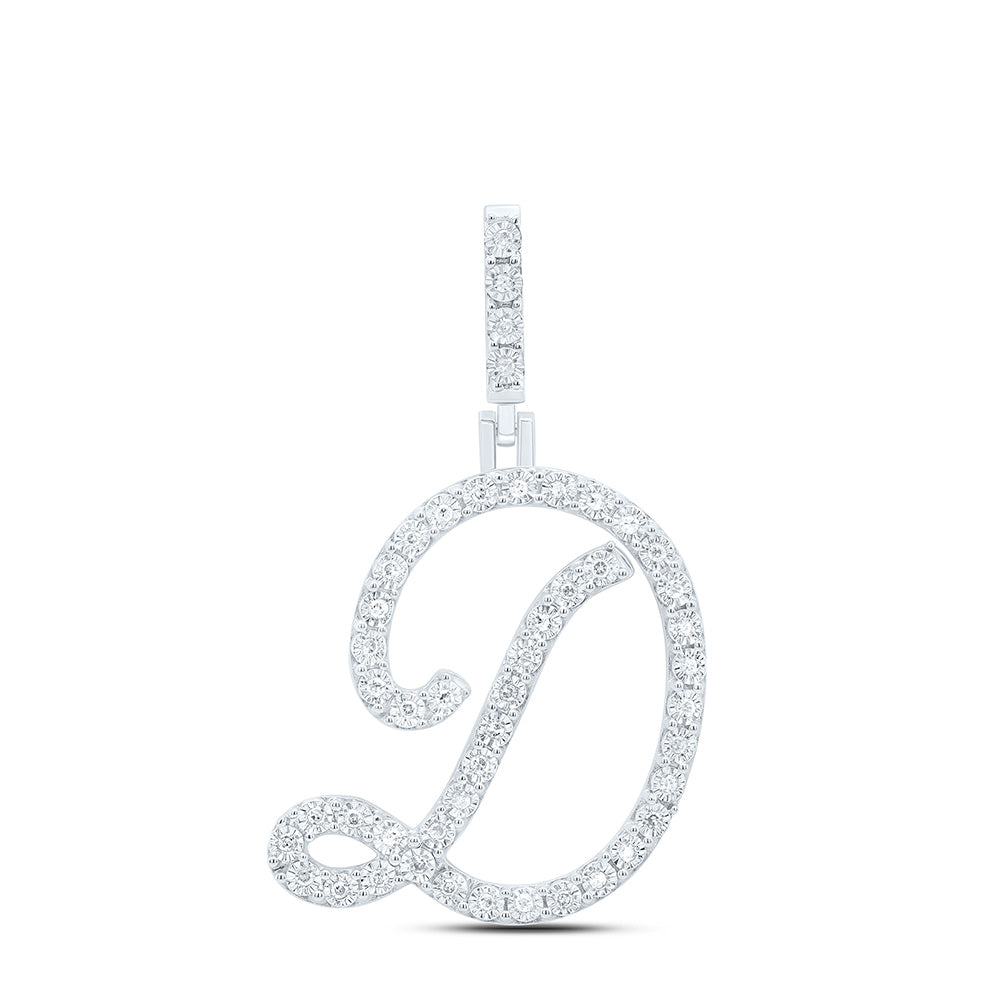 1/5Ctw-Nat Dia P1 Gift Initial "D" Pendant (2.623 grams)