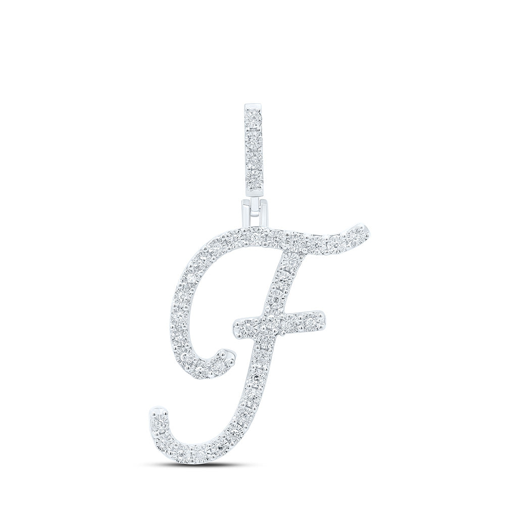 1/8Ctw-Dia P1 Gift Initial "F" Pendant (1.885 grams)