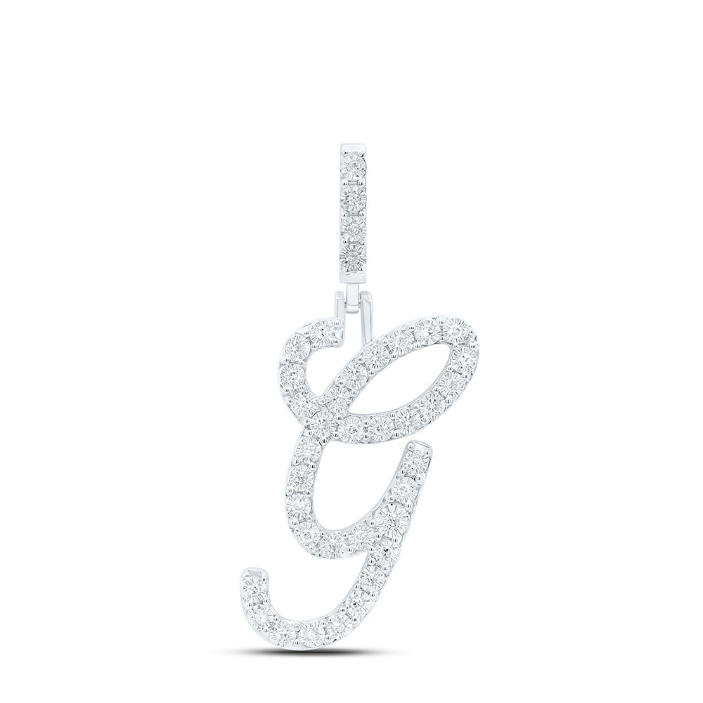 1/8Ctw-Dia P1 Gift Initial "G" Pendant (1.915 grams)