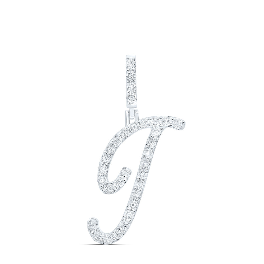 1/8Ctw-Dia P1 Gift Initial "J" Pendant (1.553 grams)