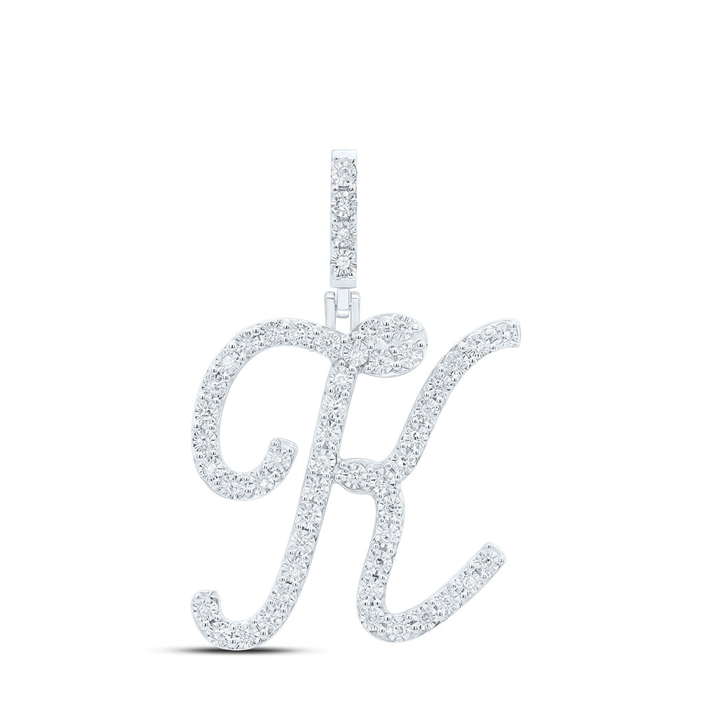 1/5Ctw-Dia P1 Gift Initial "K" Pendant (2.549 grams)