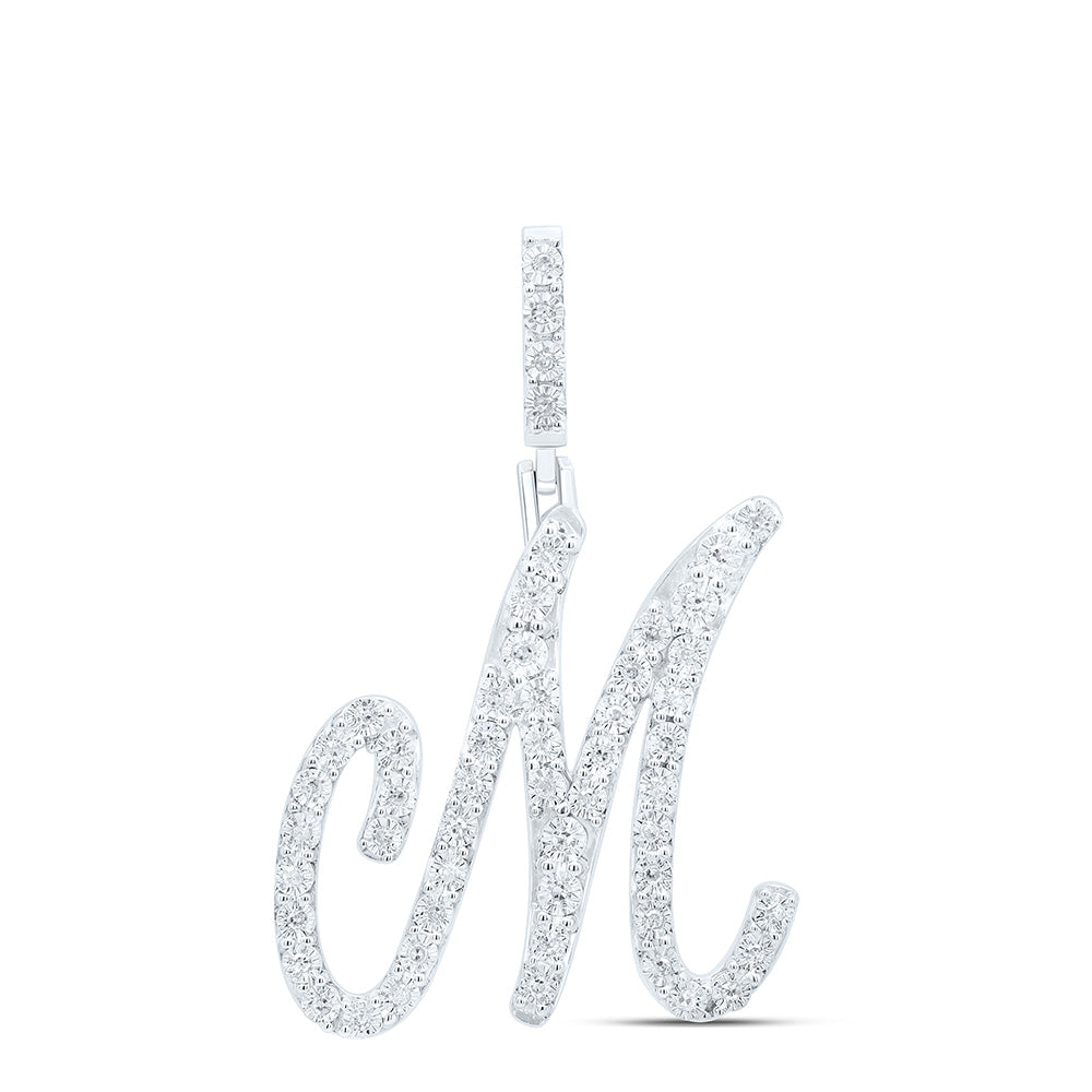 1/5Ctw-Dia P1 Gift Initial "M" Pendant (2.241 grams)