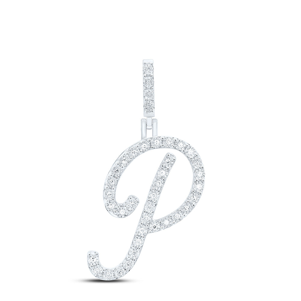 1/8Ctw-Dia P1 Gift Initial "P" Pendant (1.905 grams)