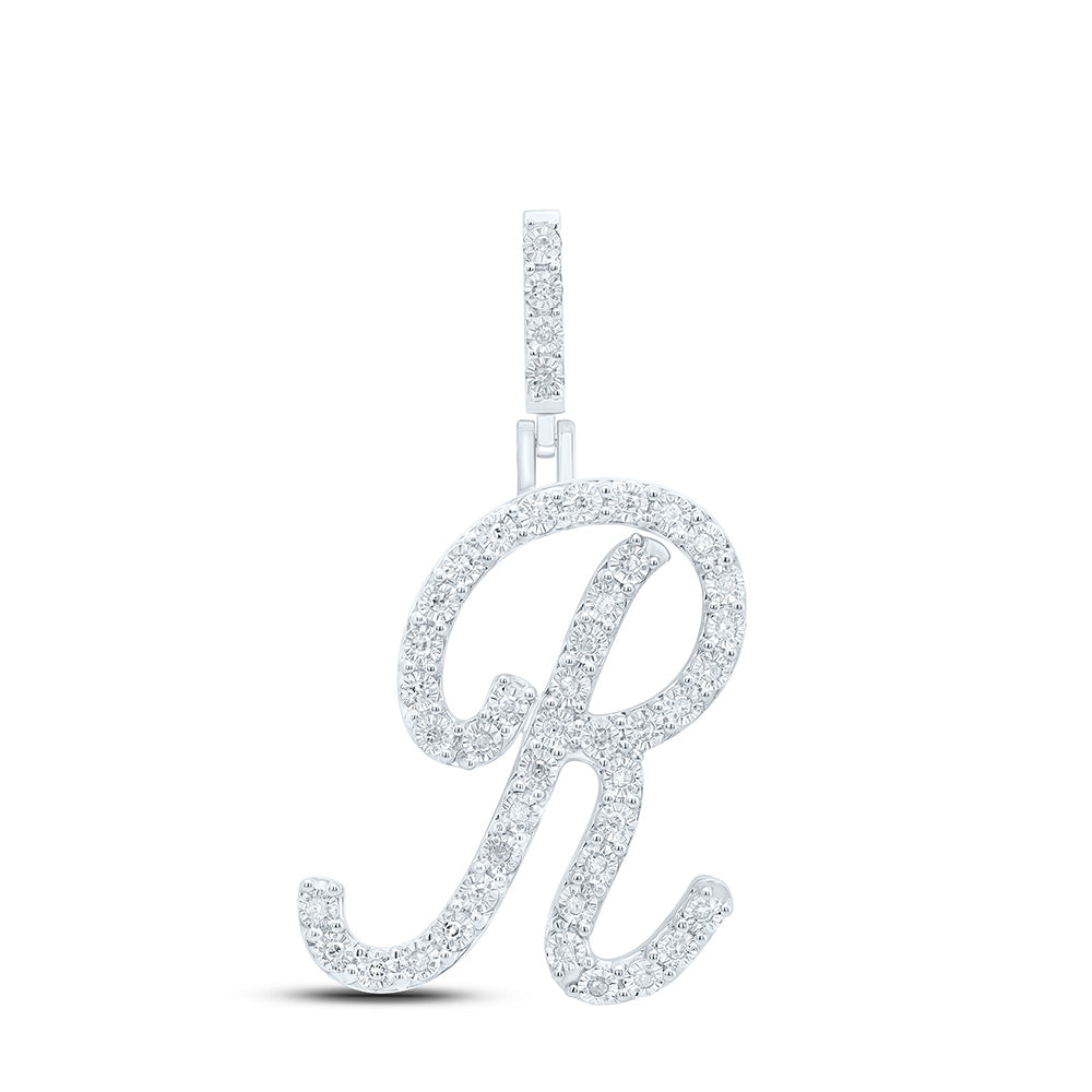 1/5Ctw-Dia P1 Gift Initial "R" Pendant (2.379 grams)