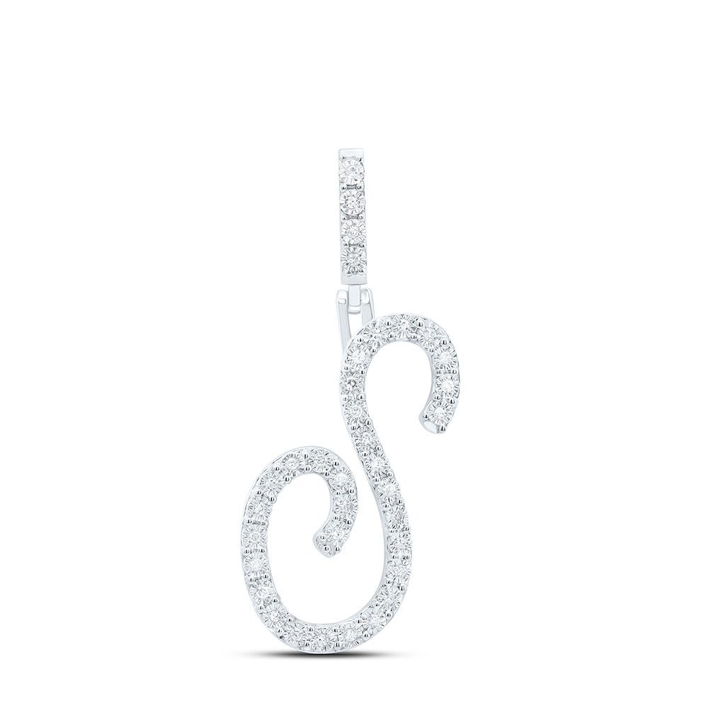 1/8Ctw-Dia P1 Gift Initial "S" Pendant (1.761 grams)