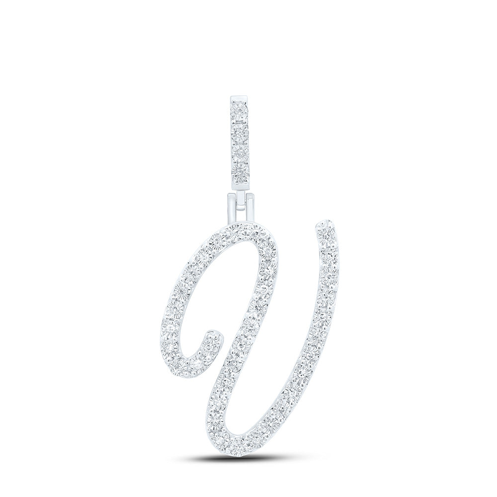 1/6Ctw-Dia P1 Gift Initial "V" Pendant (1.963 grams)