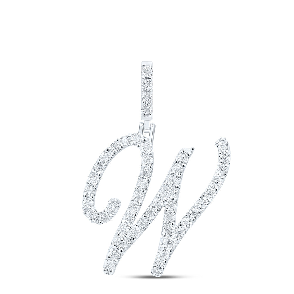 1/5Ctw-Dia P1 Gift Initial "W" Pendant (2.562 grams)