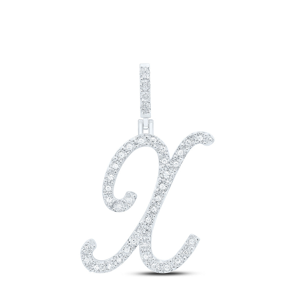 1/6Ctw-Dia P1 Gift Initial "X" Pendant (2.039 grams)