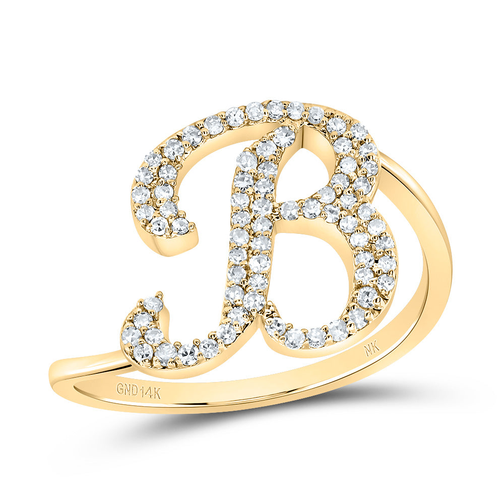 1/4Ctw-Dia Nk Gift Initial "B" Ring (2.39 grams)