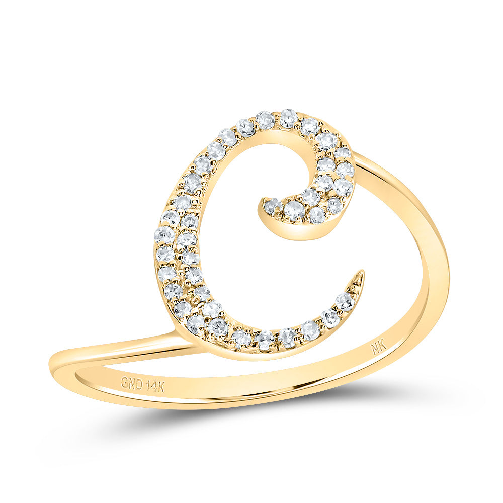 1/8Ctw-Dia Nk Gift Initial "C" Ring (1.66 grams)