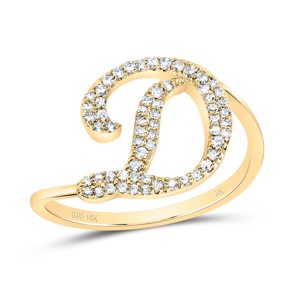 1/5Ctw-Dia Nk Gift Initial "D" Ring (2.04 grams)