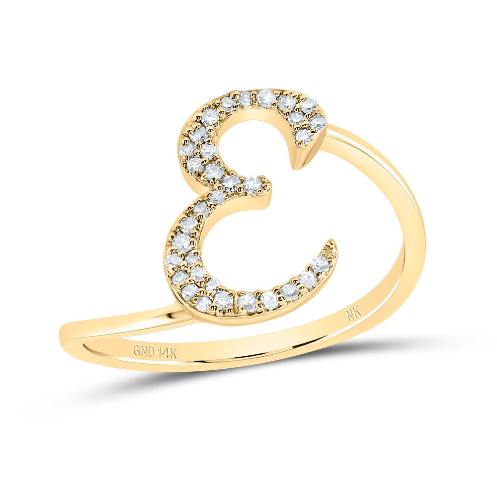 1/8Ctw-Diamond Gift Initial "E" Ring (1.47 grams)