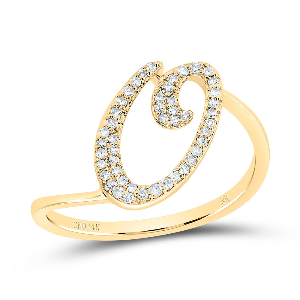 1/6Ctw-Diamond Gift Initial "O" Ring (1.52 grams)