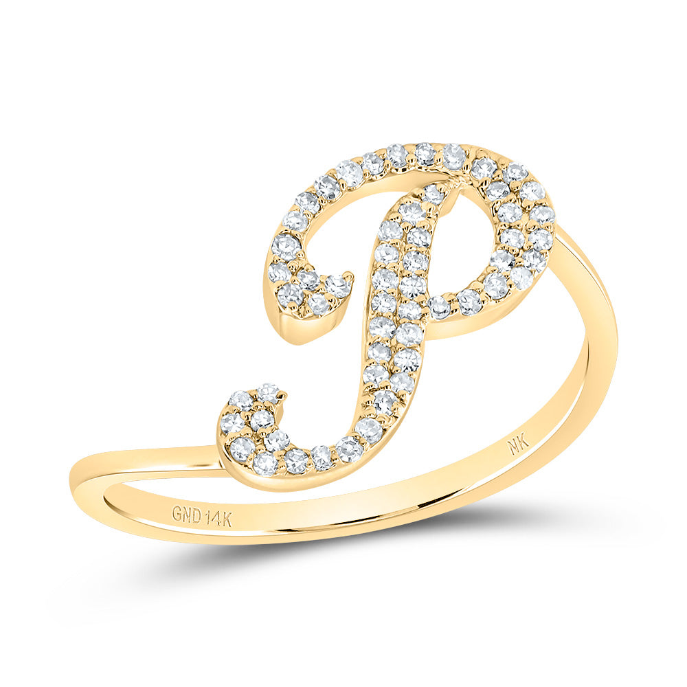 1/6Ctw-Dia Nk Gift Initial "P" Ring (1.75 grams)