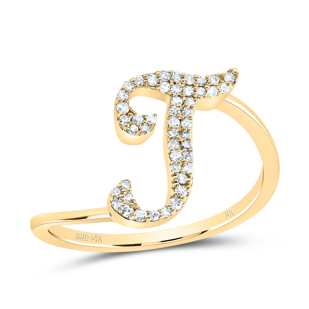 1/8Ctw-Dia Nk Gift Initial "T" Ring (1.7 grams)