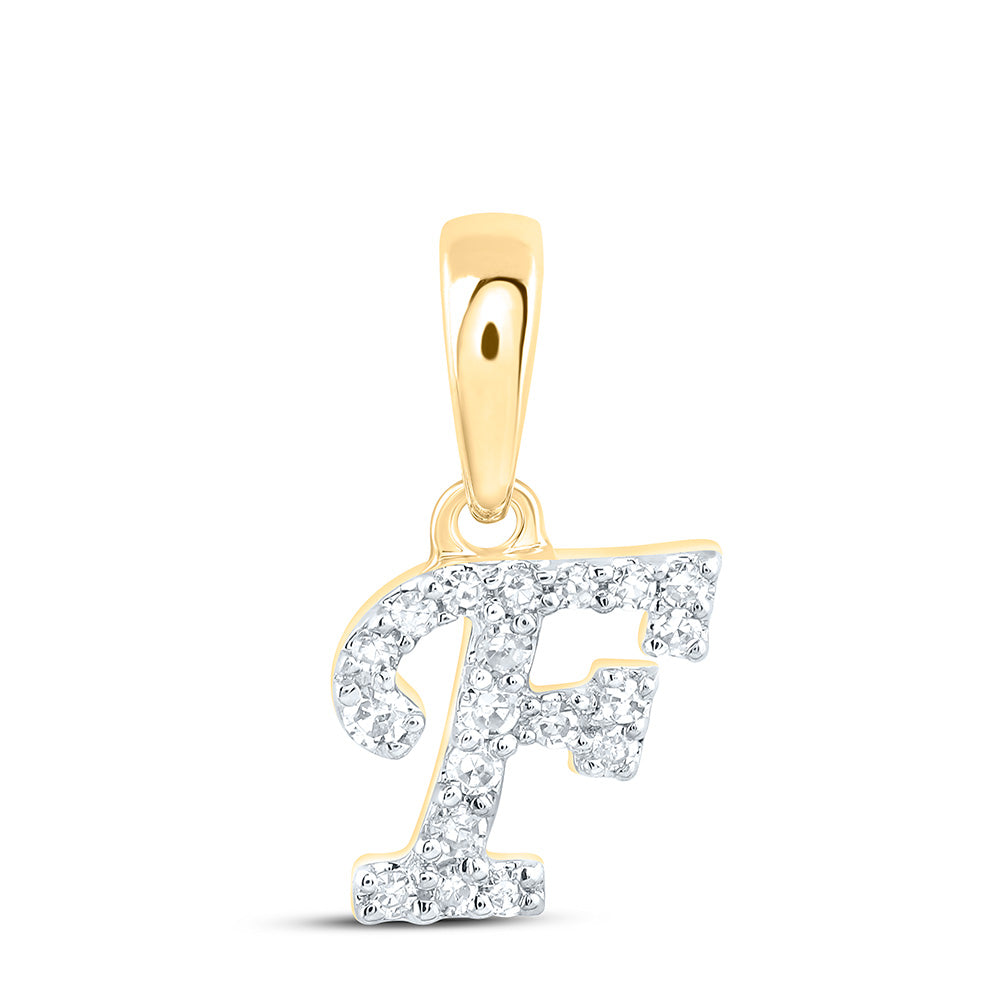1/20Ctw-Dia Cn Gift Initial "F" Pendant (0.283 grams)