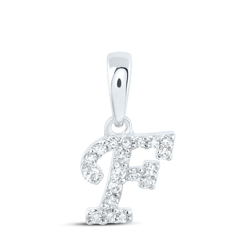 1/20Ctw-Dia Cn Gift Initial "F" Pendant (0.283 grams)