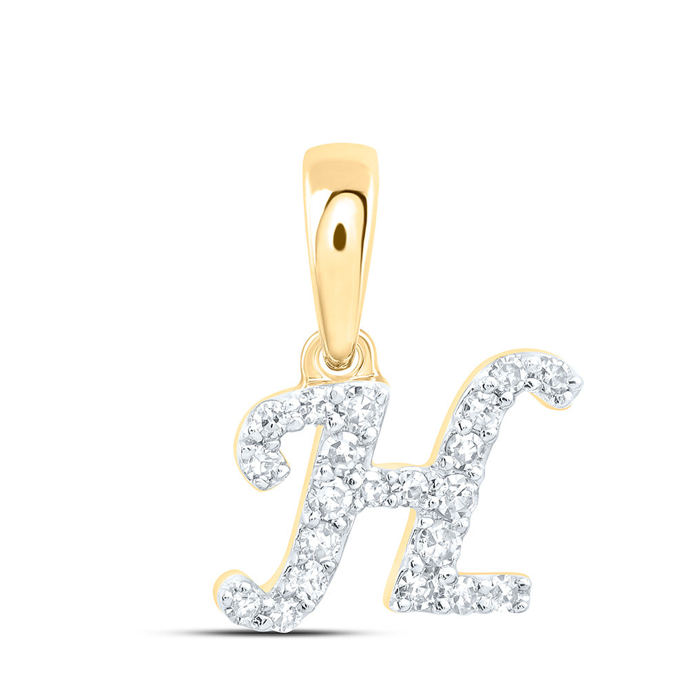 1/12Ctw-Dia Cn Gift Initial "H" Pendant (0.314 grams)