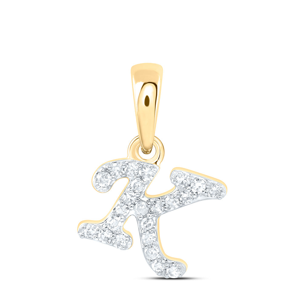 1/12Ctw-Dia Cn Gift Initial "K" Pendant (0.349667 grams)