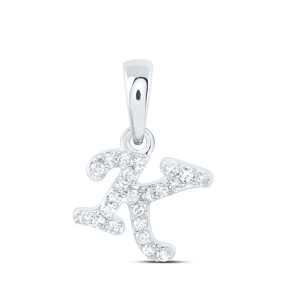 1/12Ctw-Dia Cn Gift Initial "K" Pendant (0.349667 grams)