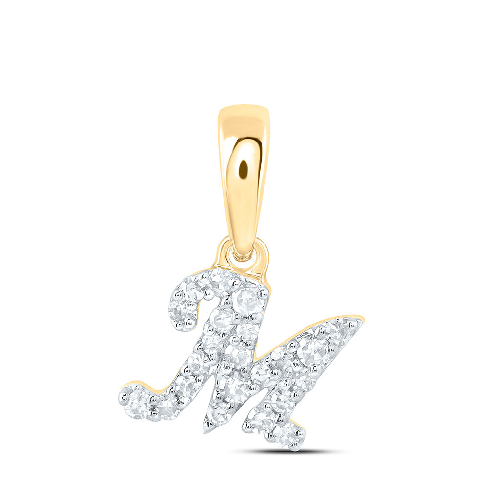 1/12Ctw-Dia Cn Gift Initial "M" Pendant (0.294667 grams)
