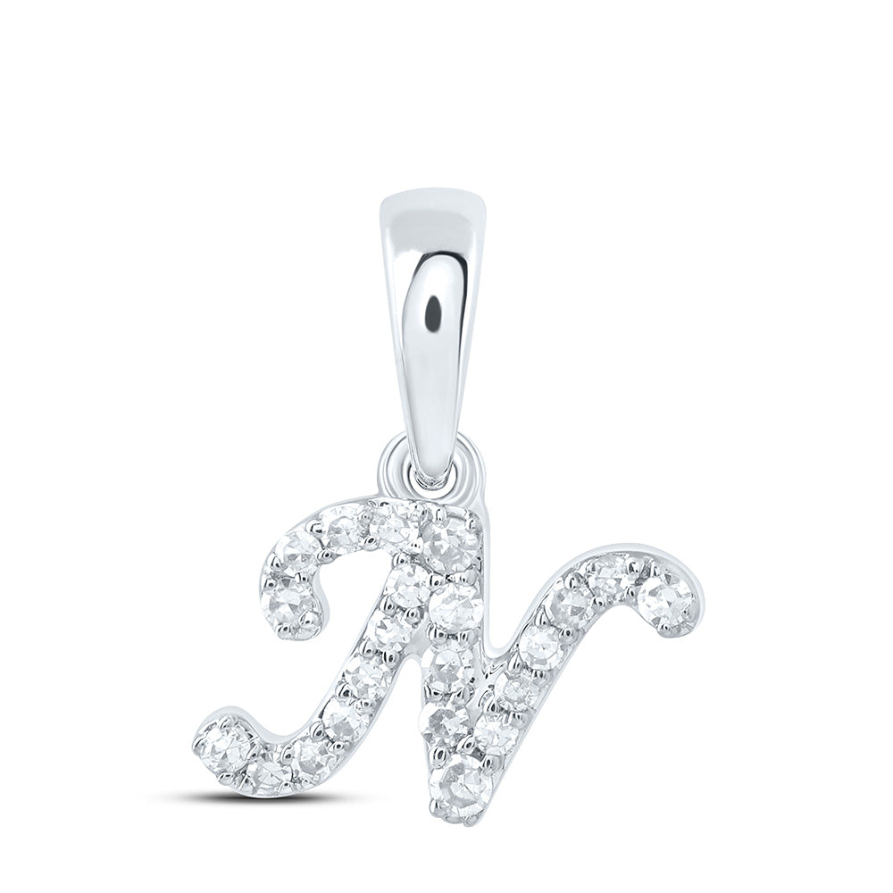 1/12Ctw-Dia Cn Gift Initial "N" Pendant (0.349 grams)
