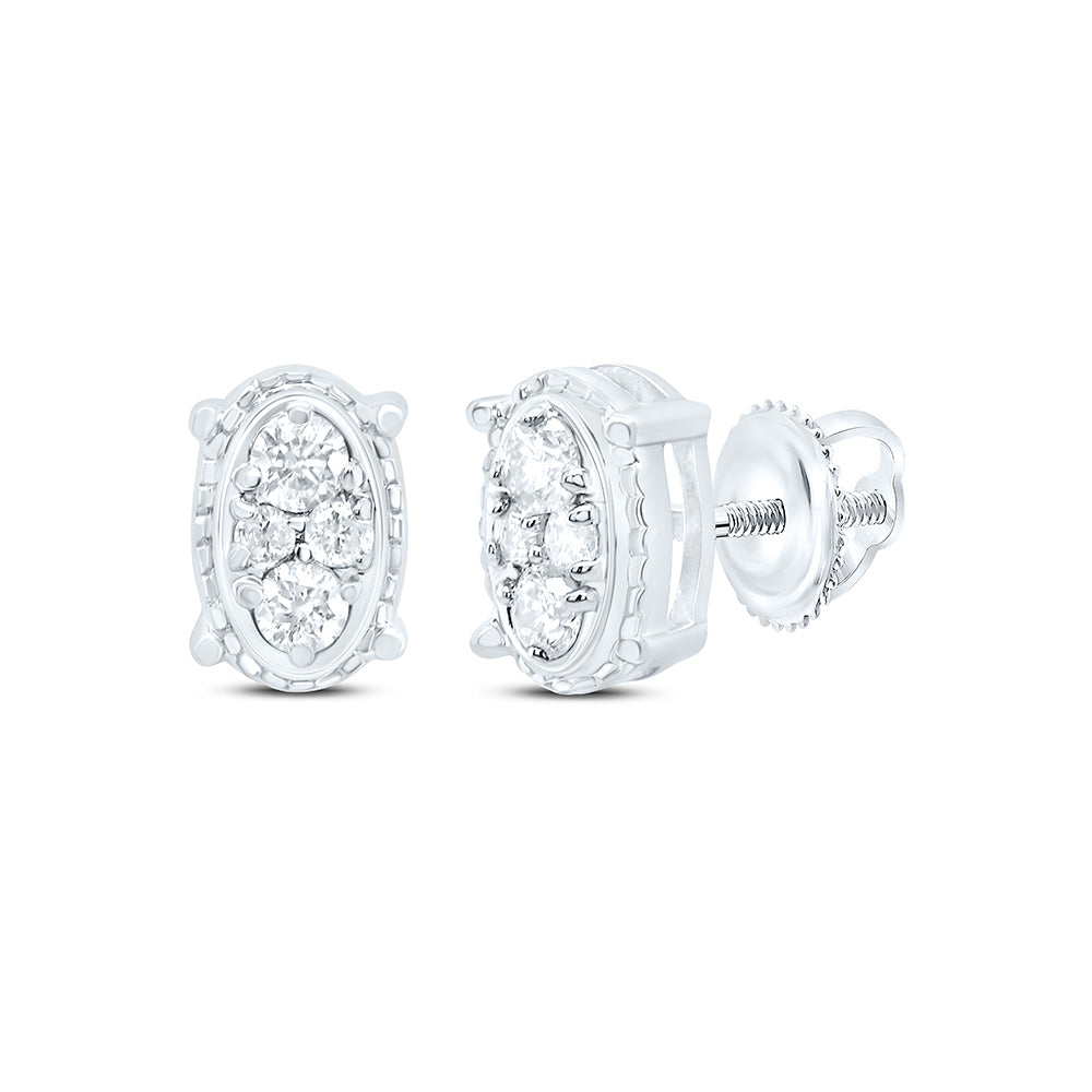 1/6Ctw-Diamond Gift Oval Stud Earring