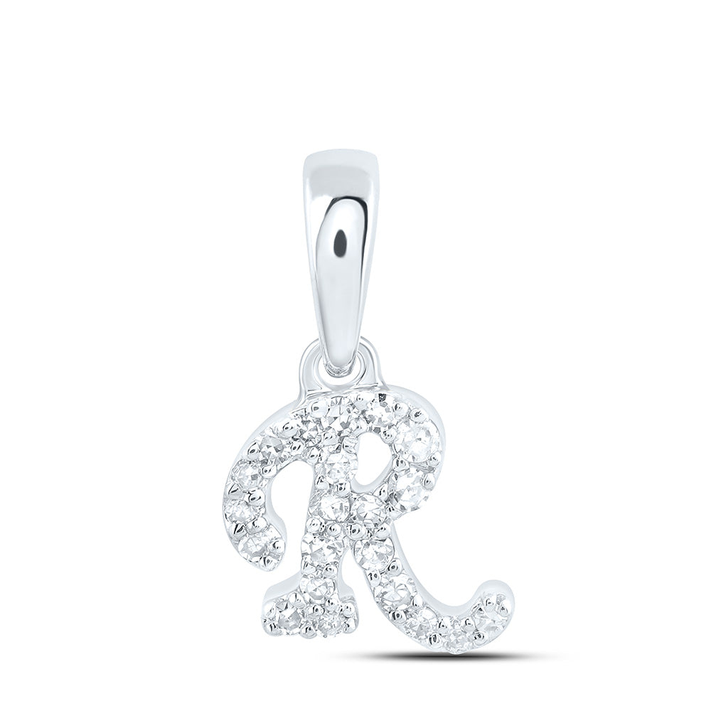 1/12Ctw-Dia Cn Gift Initial "R" Pendant (0.387 grams)