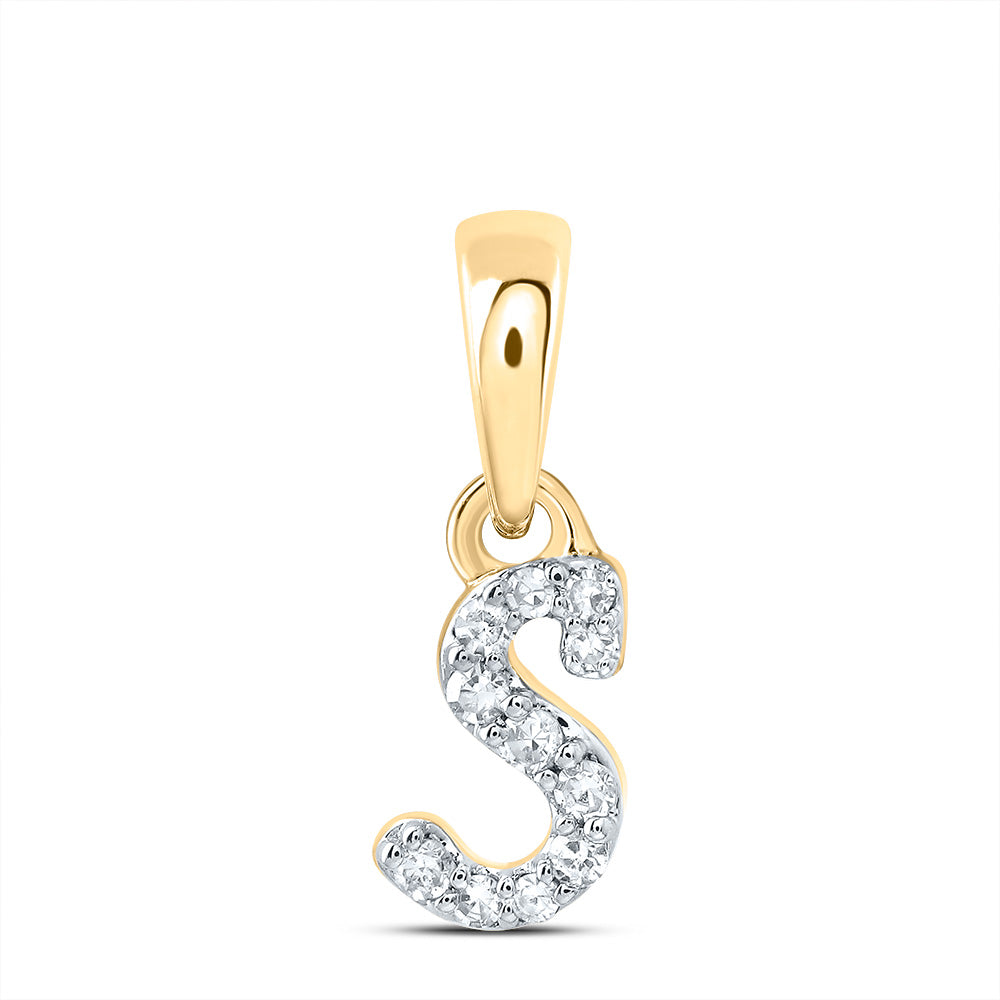 1/20Ctw-Dia Cn Gift Initial "S" Pendant (0.222 grams)