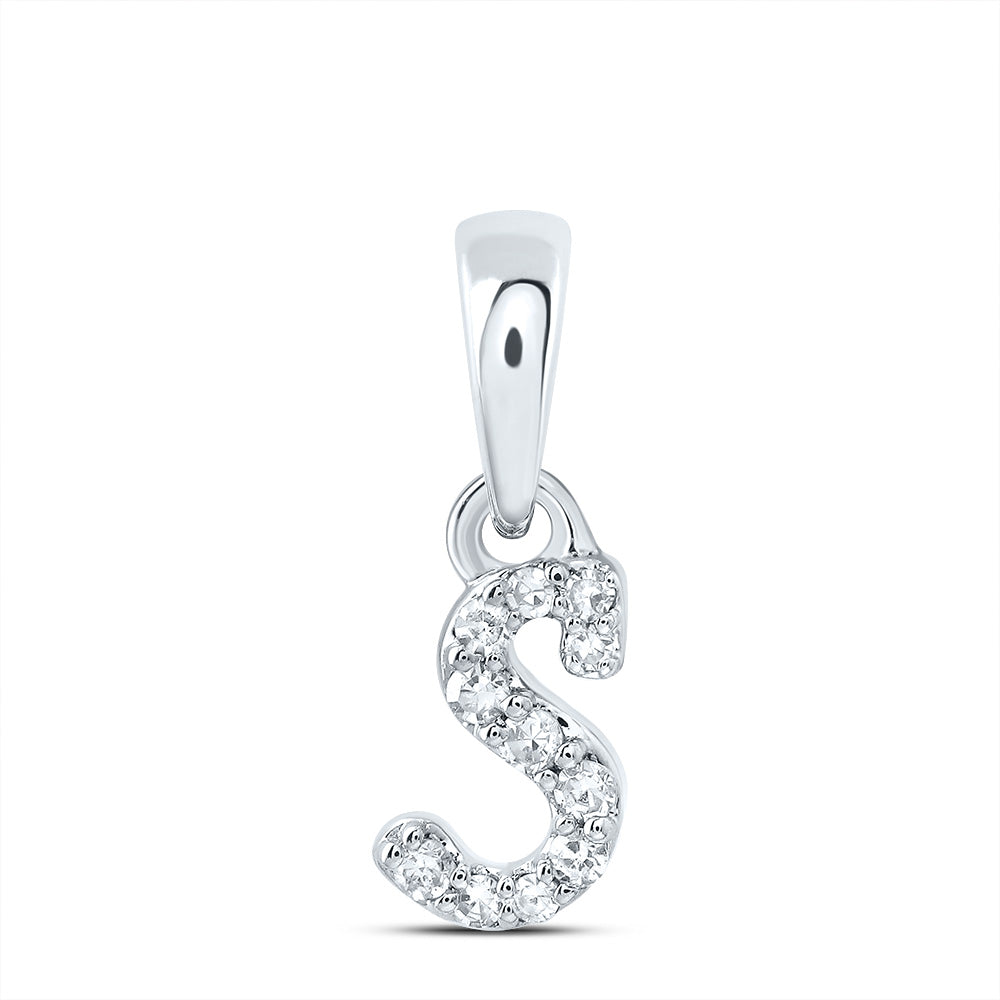 1/20Ctw-Dia Cn Gift Initial "S" Pendant (0.222 grams)