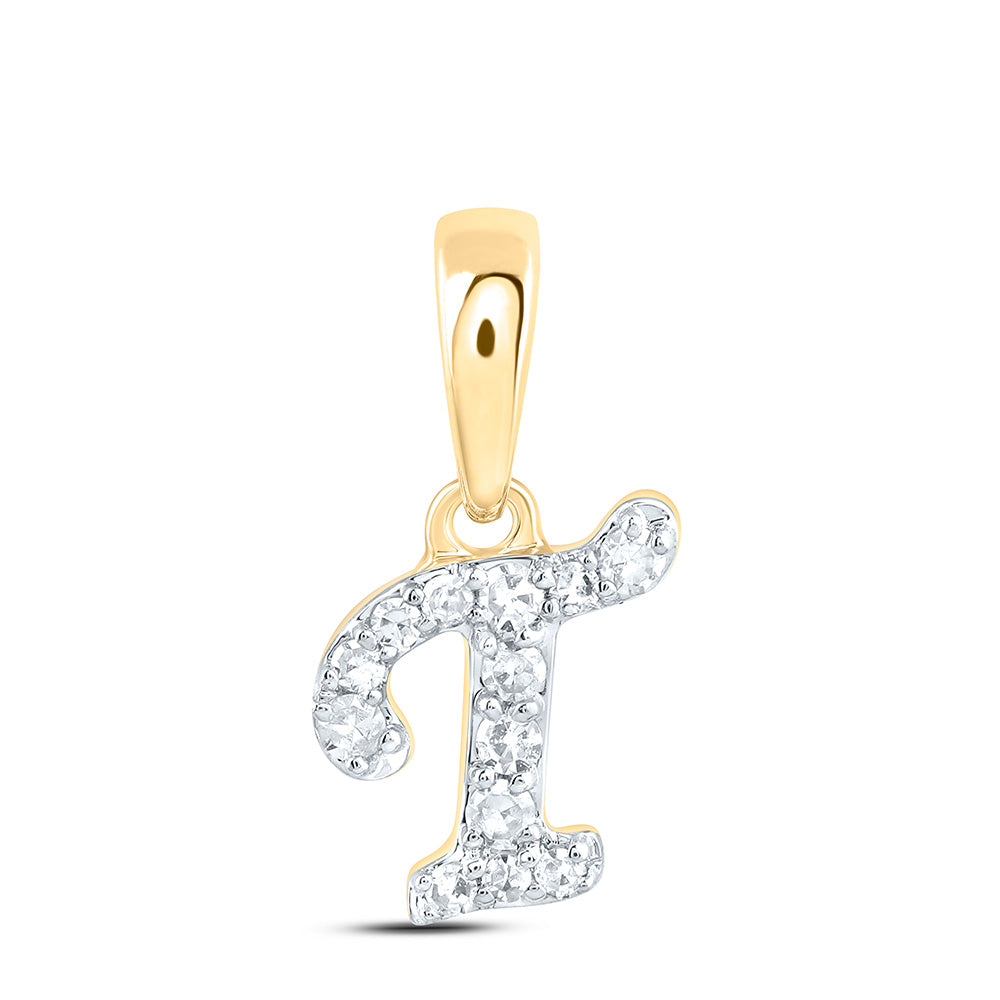 1/20Ctw-Dia Cn Gift Initial "T" Pendant (0.269 grams)