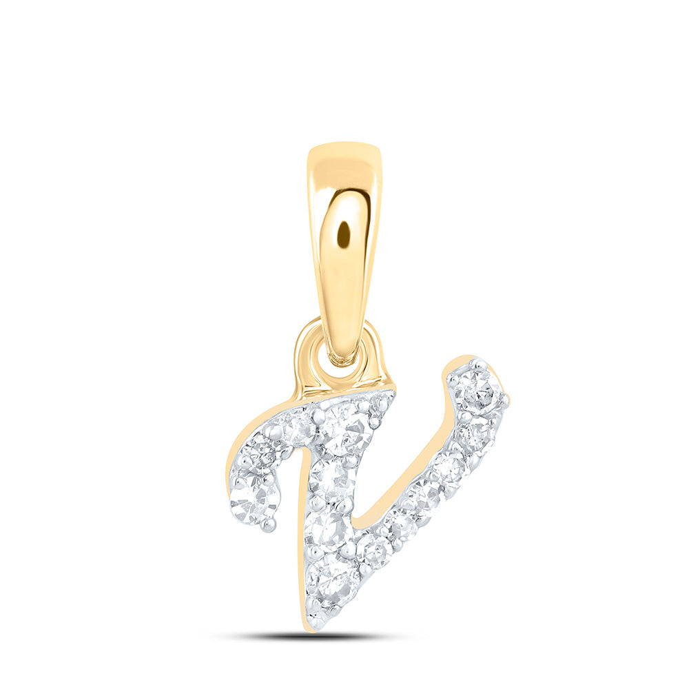 1/20Ctw-Dia Cn Gift Initial "V" Pendant (0.235 grams)