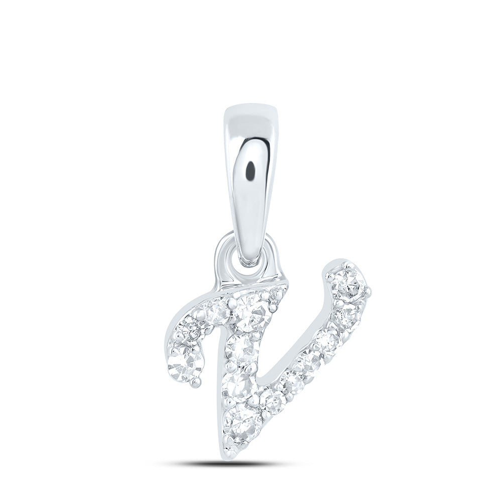 1/20Ctw-Dia Cn Gift Initial "V" Pendant (0.235 grams)