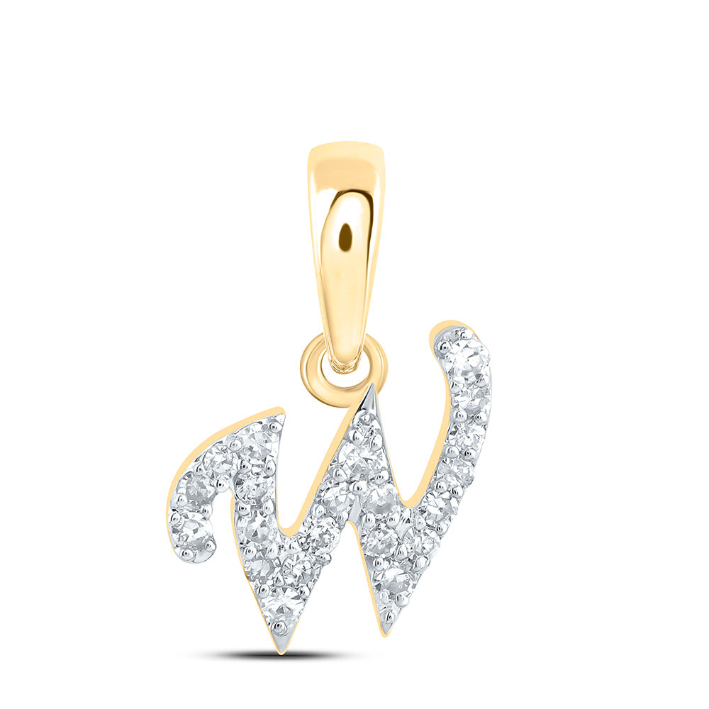 1/12Ctw-Dia Cn Gift Initial "W" Pendant (0.288333 grams)