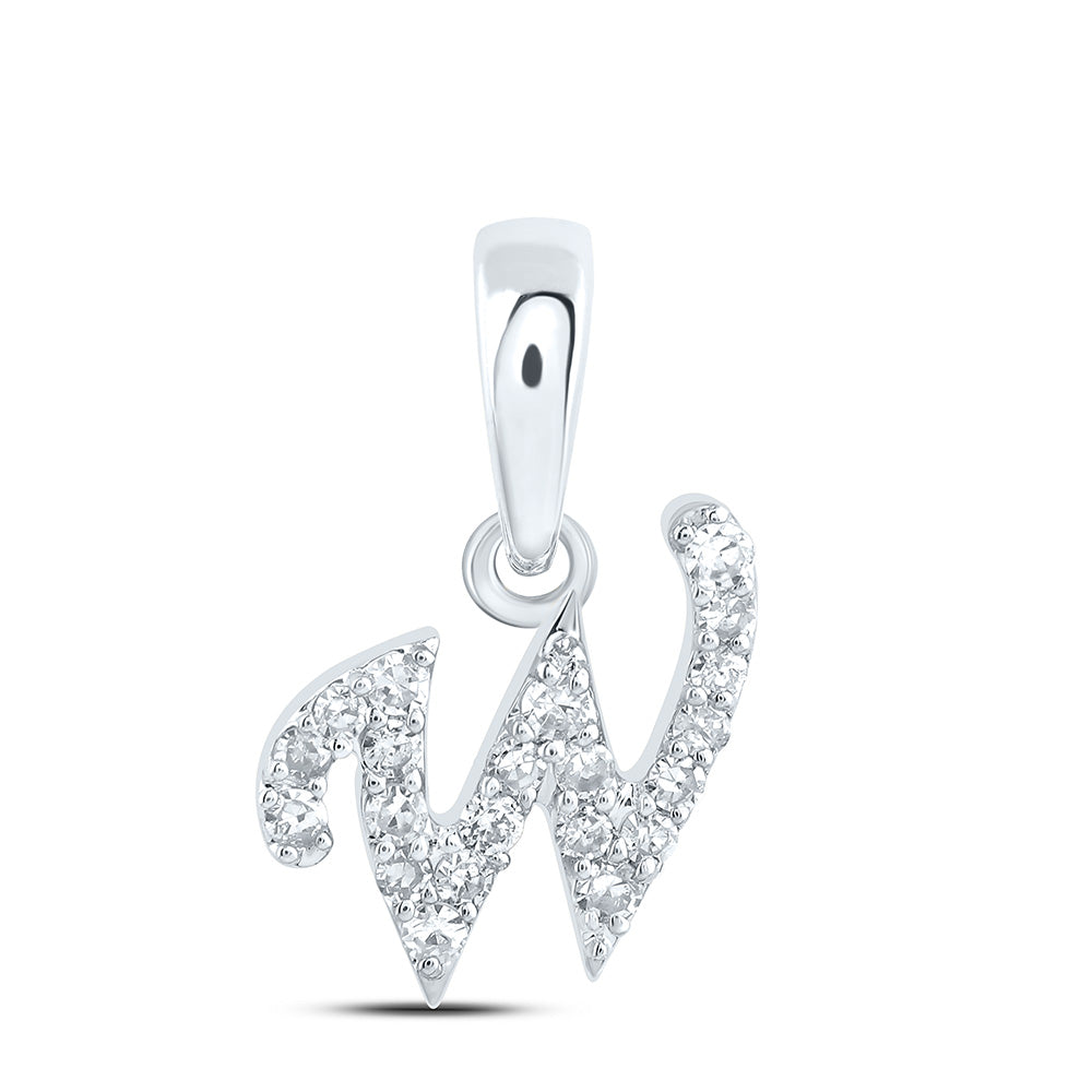 1/12Ctw-Dia Cn Gift Initial "W" Pendant (0.288333 grams)