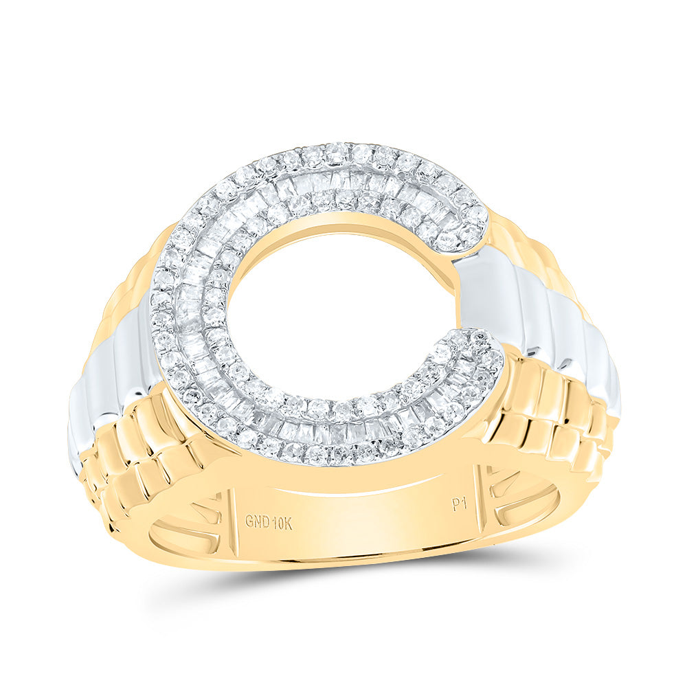 1/2Ctw-Dia P1 Initial "C" Men's Ring (9.37 grams)