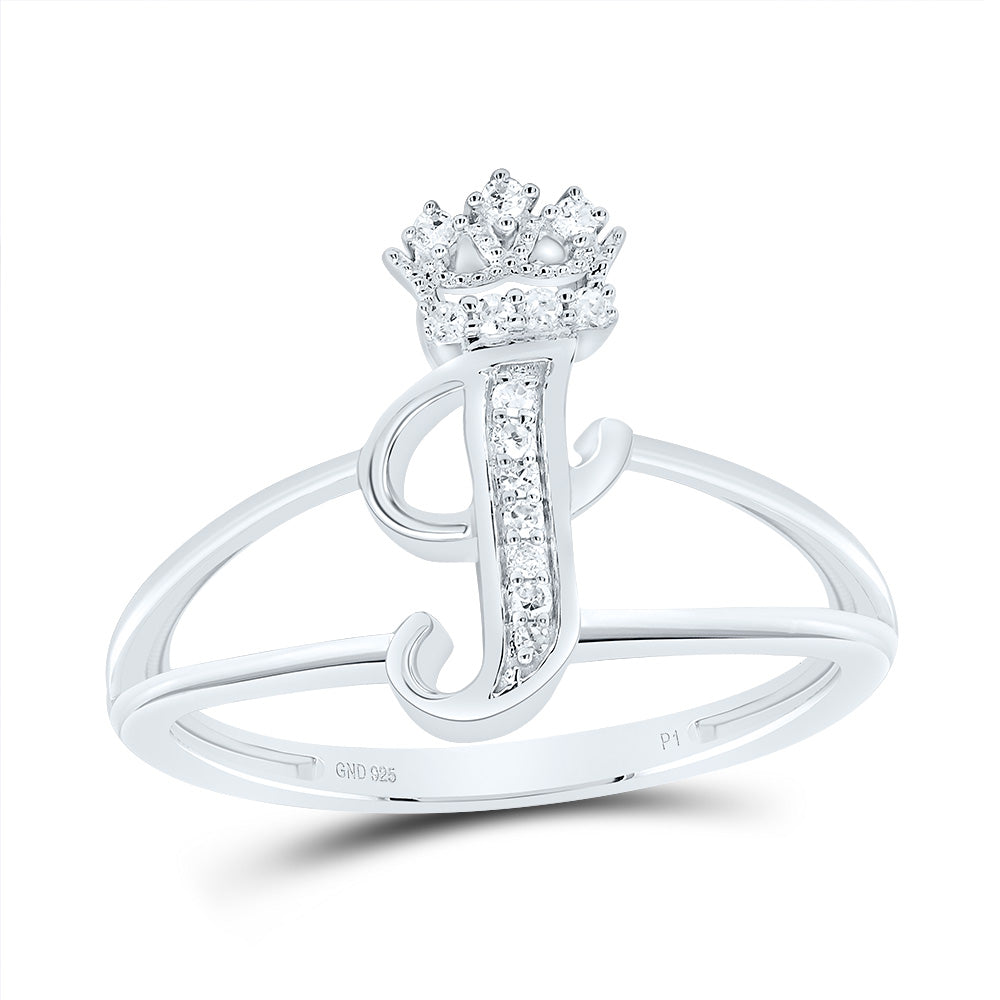 1/12Ctw-Dia P1 Gift Initial "I" Crown Ladies Ring (2.07 grams)