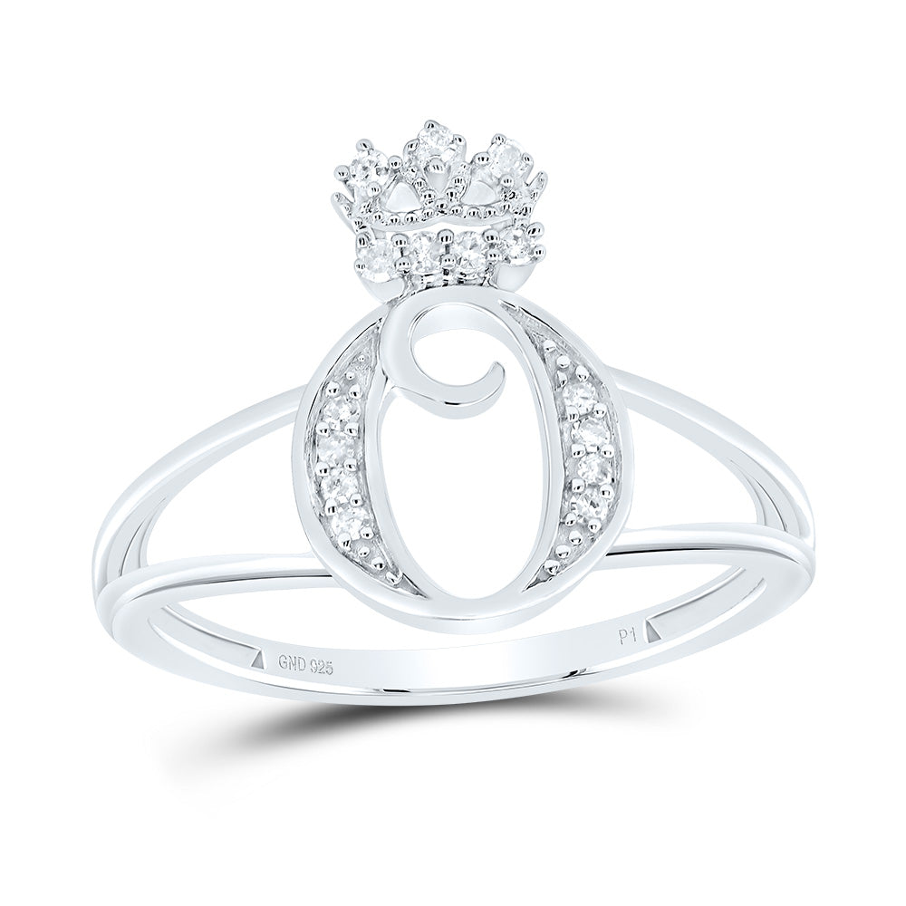 1/10Ctw-Dia P1 Gift Initial "O" Crown Ladies Ring (1.81 grams)