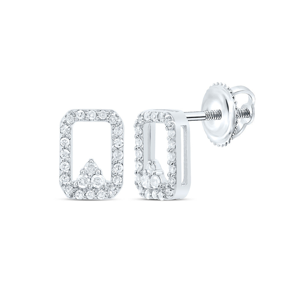 1/6Ctw Diamond Gift Emerald Stud Earring