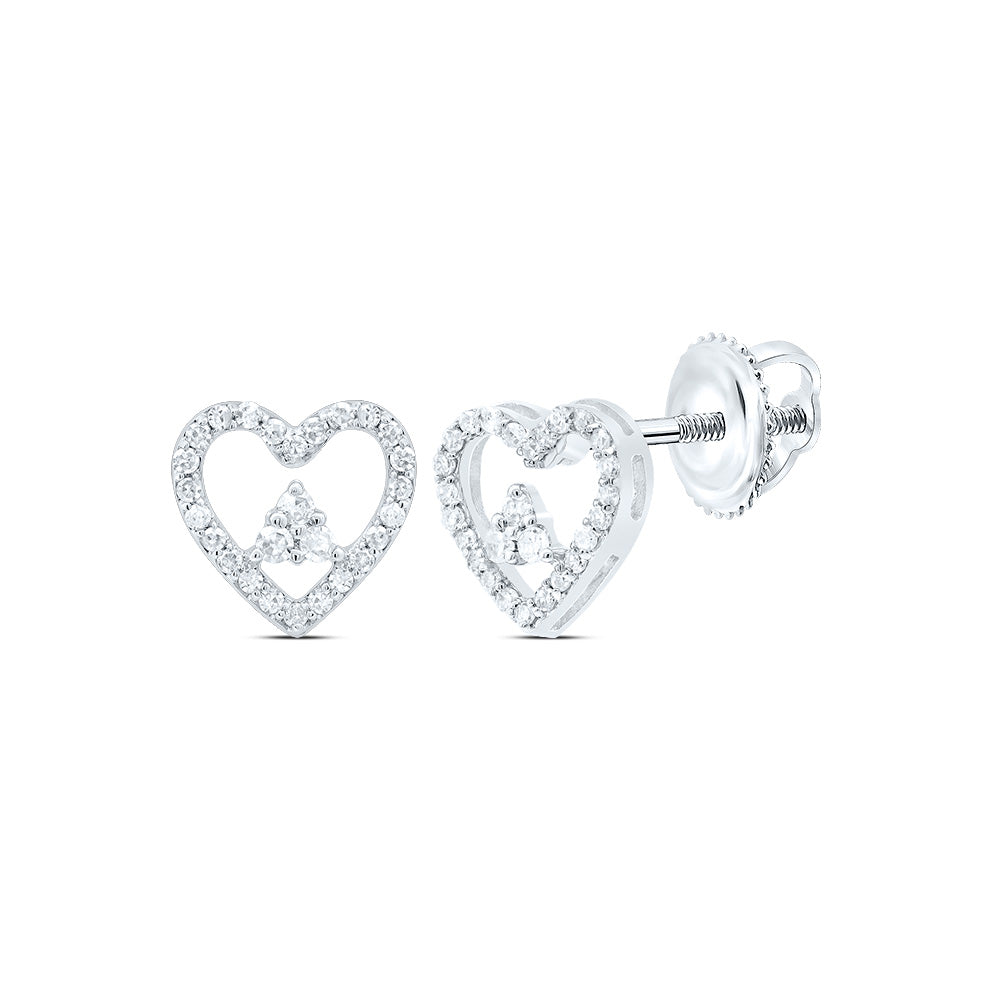 1/5Ctw Nat Dia P1 Gift Heart Stud Earring