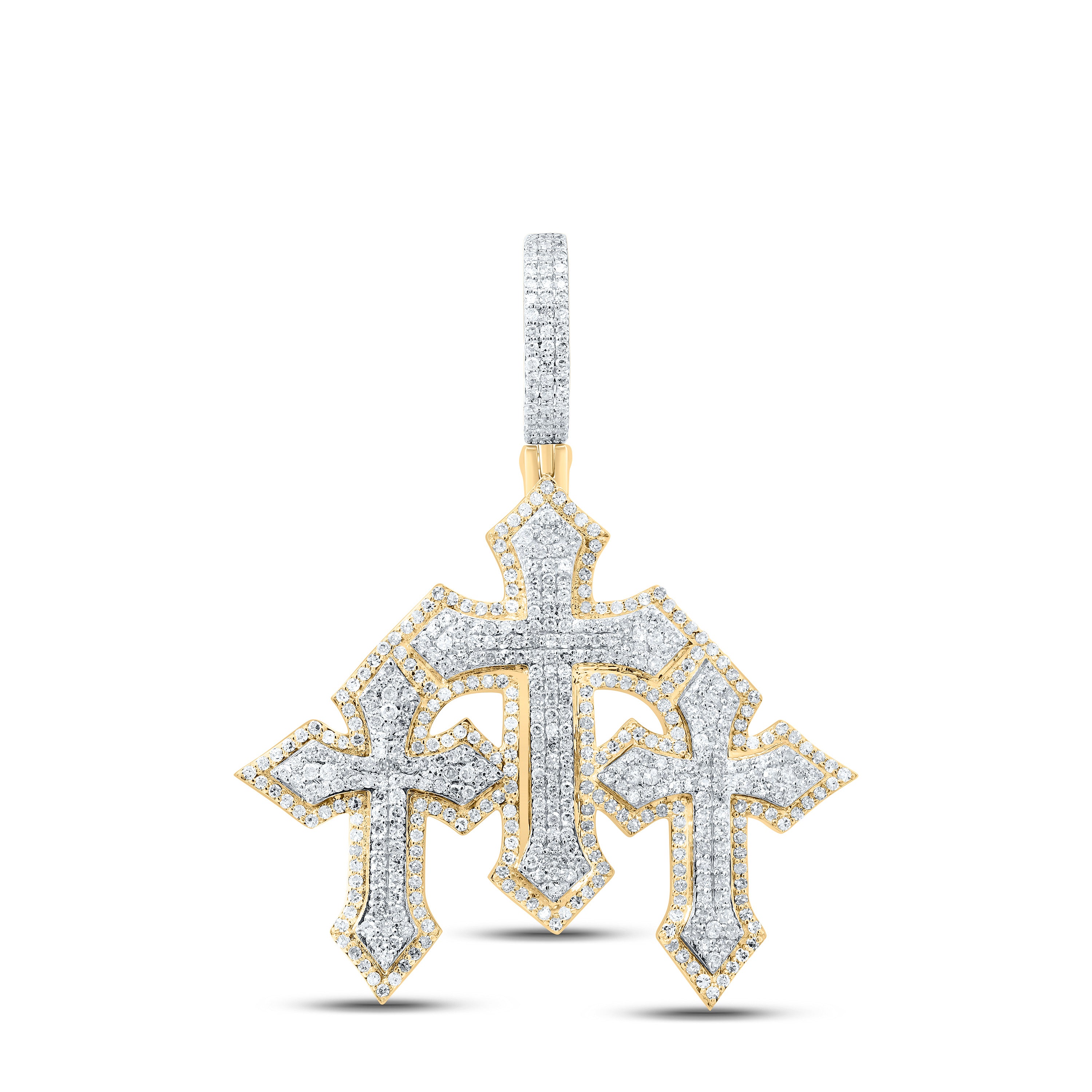1 1/4Ctw-Dia P1 Three Cross Mens Charm (5.280667 grams)