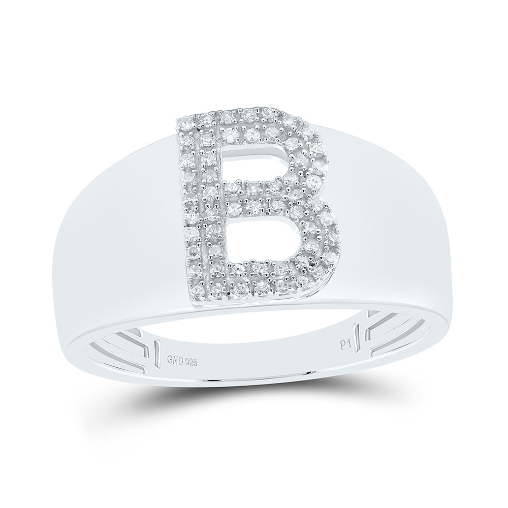 1/6Ctw-Diamond Initial "B" Men's Ring (3.68 grams)