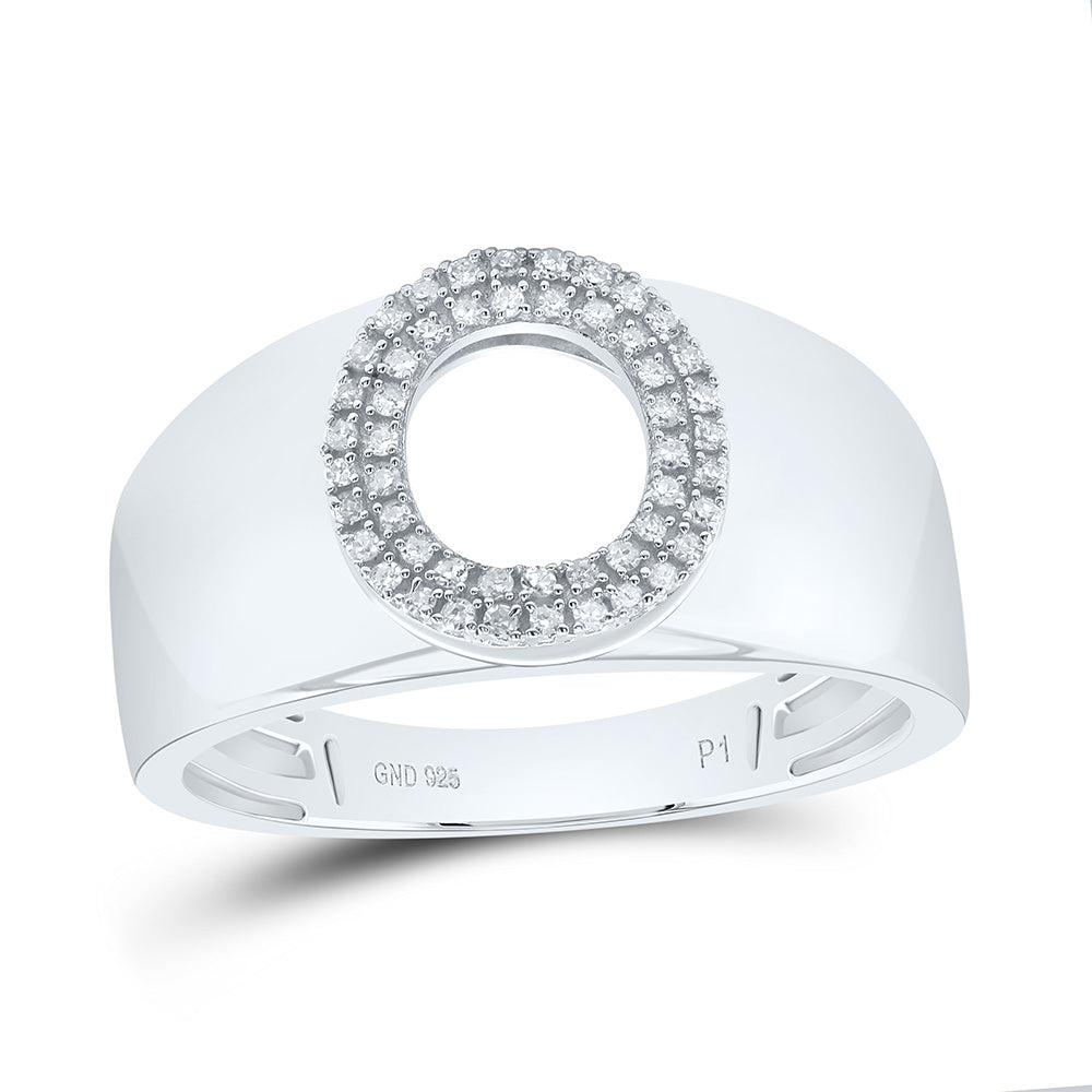 1/8Ctw-Dia P1 Initial "O" Men's Ring (4.2 grams)